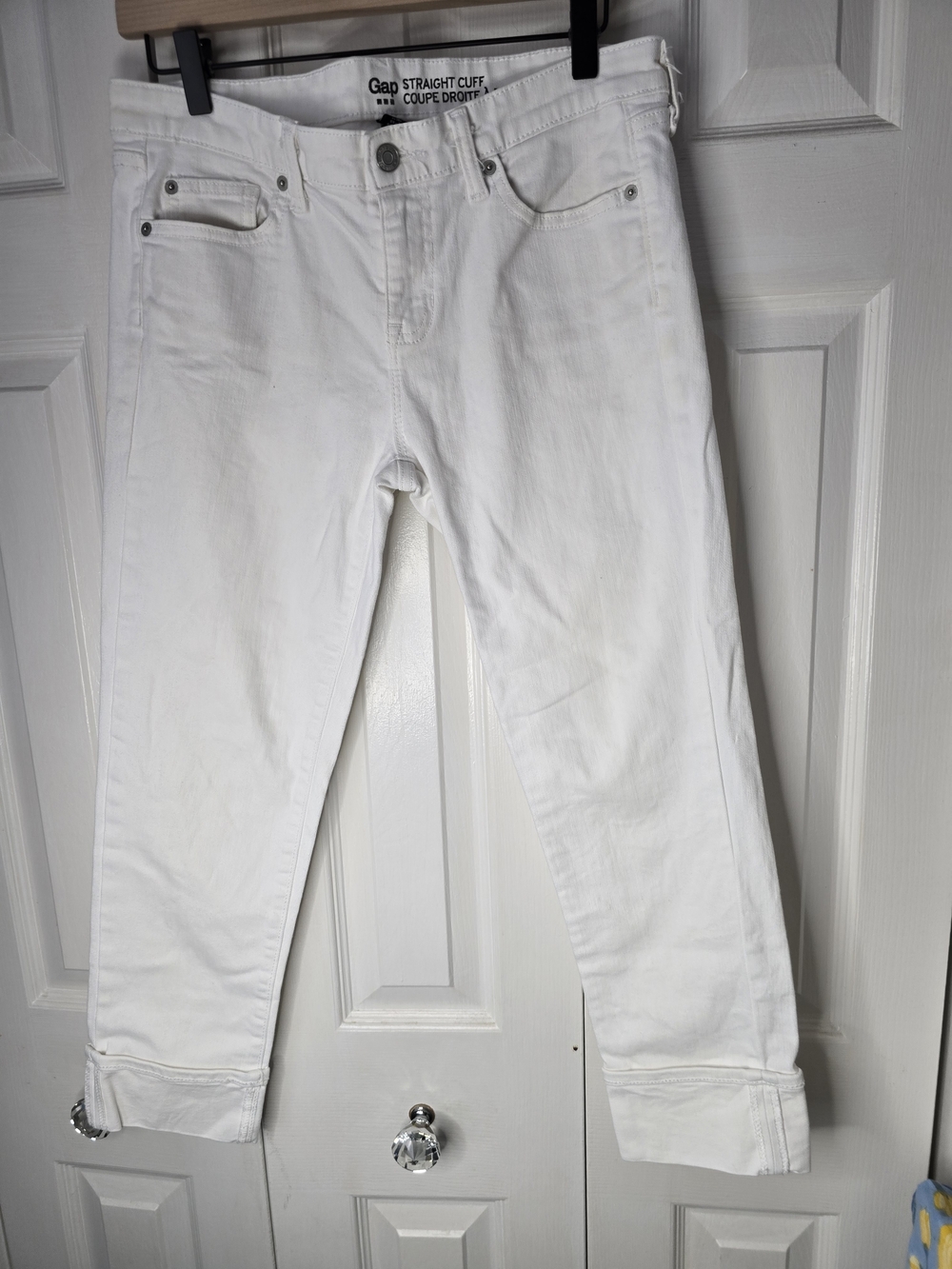 Gap Straight Cuff White Jeans